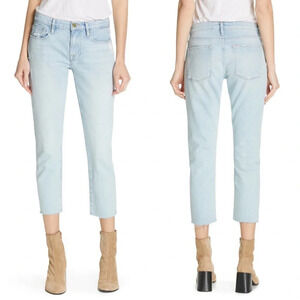 FRAME Le Garcon Raw Edge Crop Boyfriend Jeans Jimi Women’s Denim Casual 28